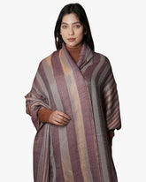 Shimmer Wool Blend Stole Bold  Striped Pattern